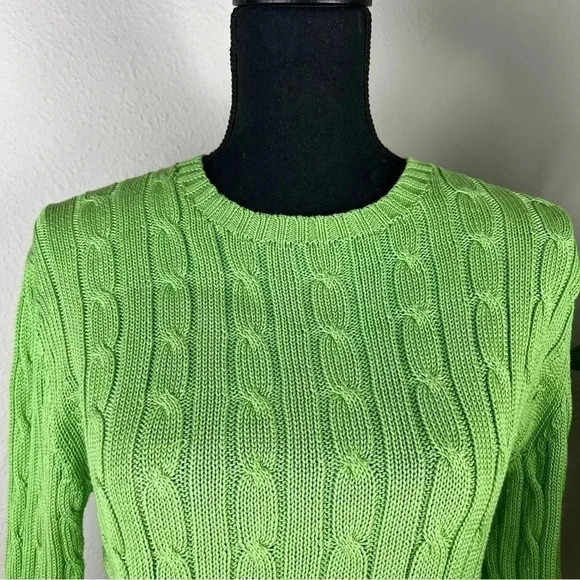 Brooks Brothers Women’s Cable Crewneck Sweater world's finest Supima Cotton - Picture 10 of 11